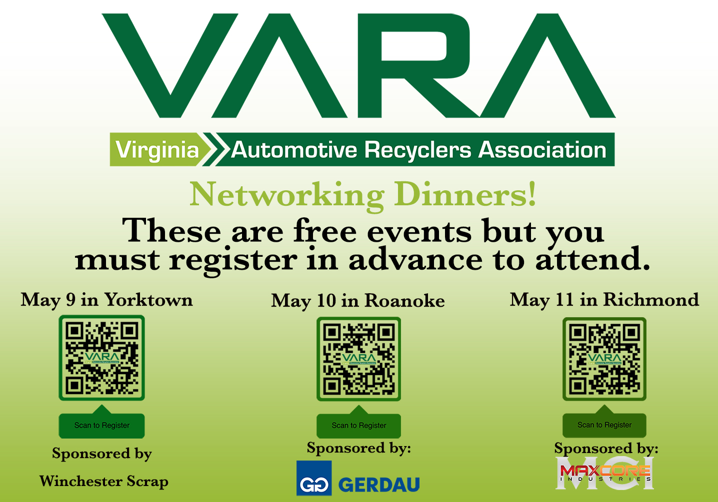 Upcoming VARA Events